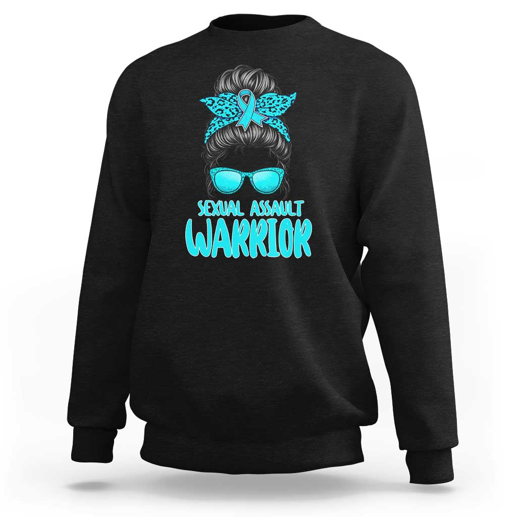 Sexual Assault Awareness Messy Bun Support Survivors Sweatshirt