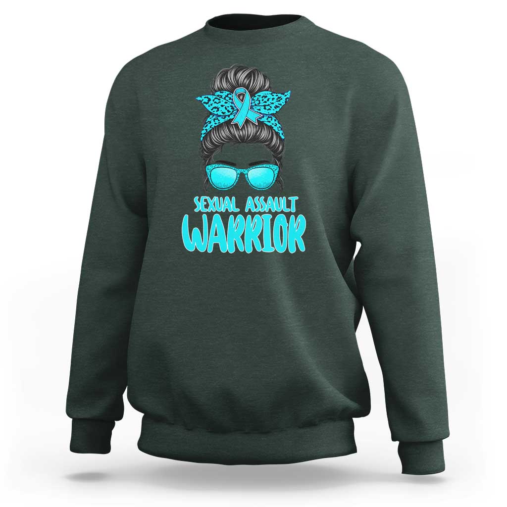 Sexual Assault Awareness Messy Bun Support Survivors Sweatshirt