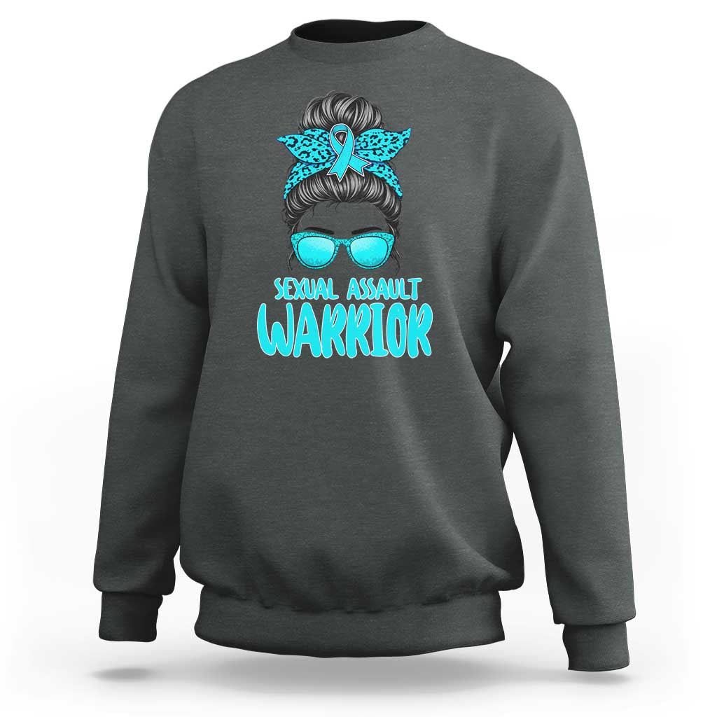 Sexual Assault Awareness Messy Bun Support Survivors Sweatshirt