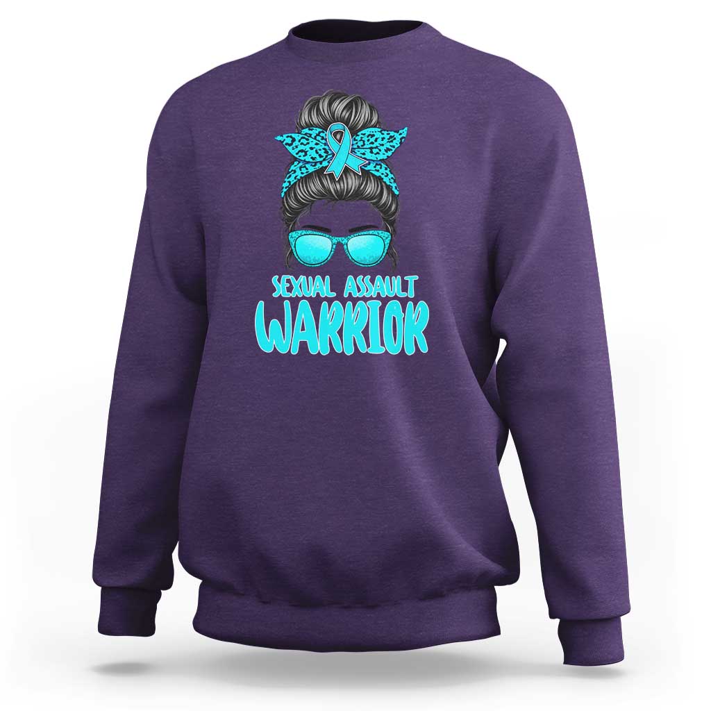 Sexual Assault Awareness Messy Bun Support Survivors Sweatshirt