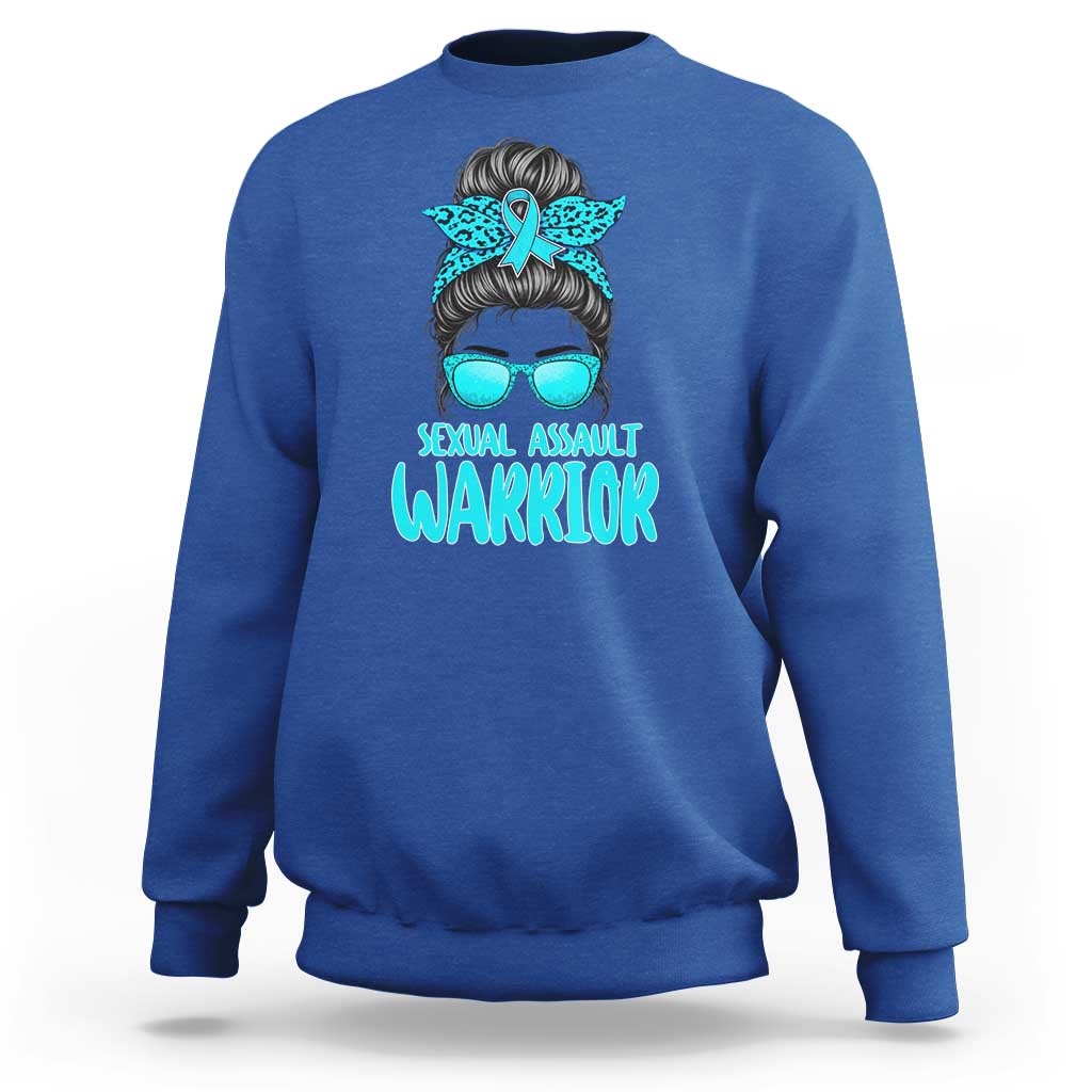 Sexual Assault Awareness Messy Bun Support Survivors Sweatshirt
