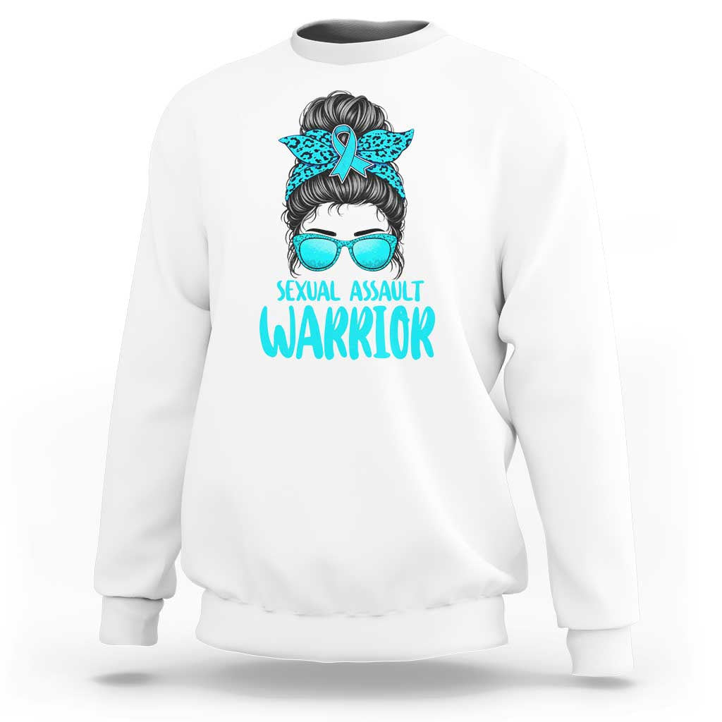 Sexual Assault Awareness Messy Bun Support Survivors Sweatshirt