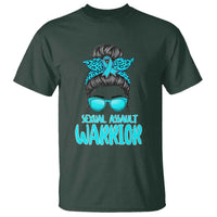 Sexual Assault Awareness Messy Bun Support Survivors T Shirt