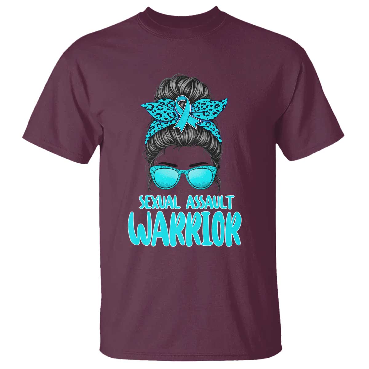 Sexual Assault Awareness Messy Bun Support Survivors T Shirt