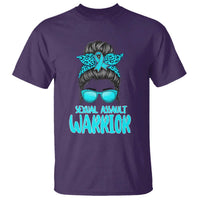Sexual Assault Awareness Messy Bun Support Survivors T Shirt
