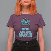 Sexual Assault Awareness Messy Bun Support Survivors T Shirt For Women