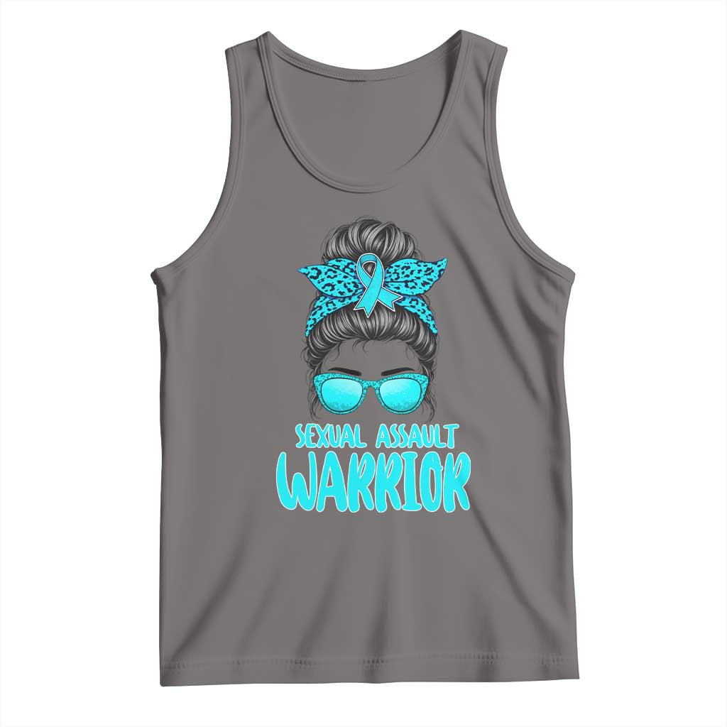 Sexual Assault Awareness Messy Bun Support Survivors Tank Top