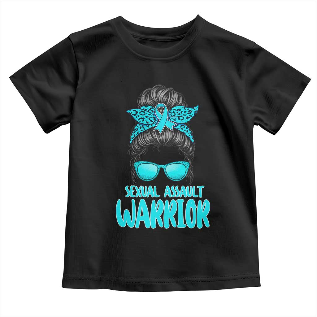 Sexual Assault Awareness Messy Bun Support Survivors Toddler T Shirt