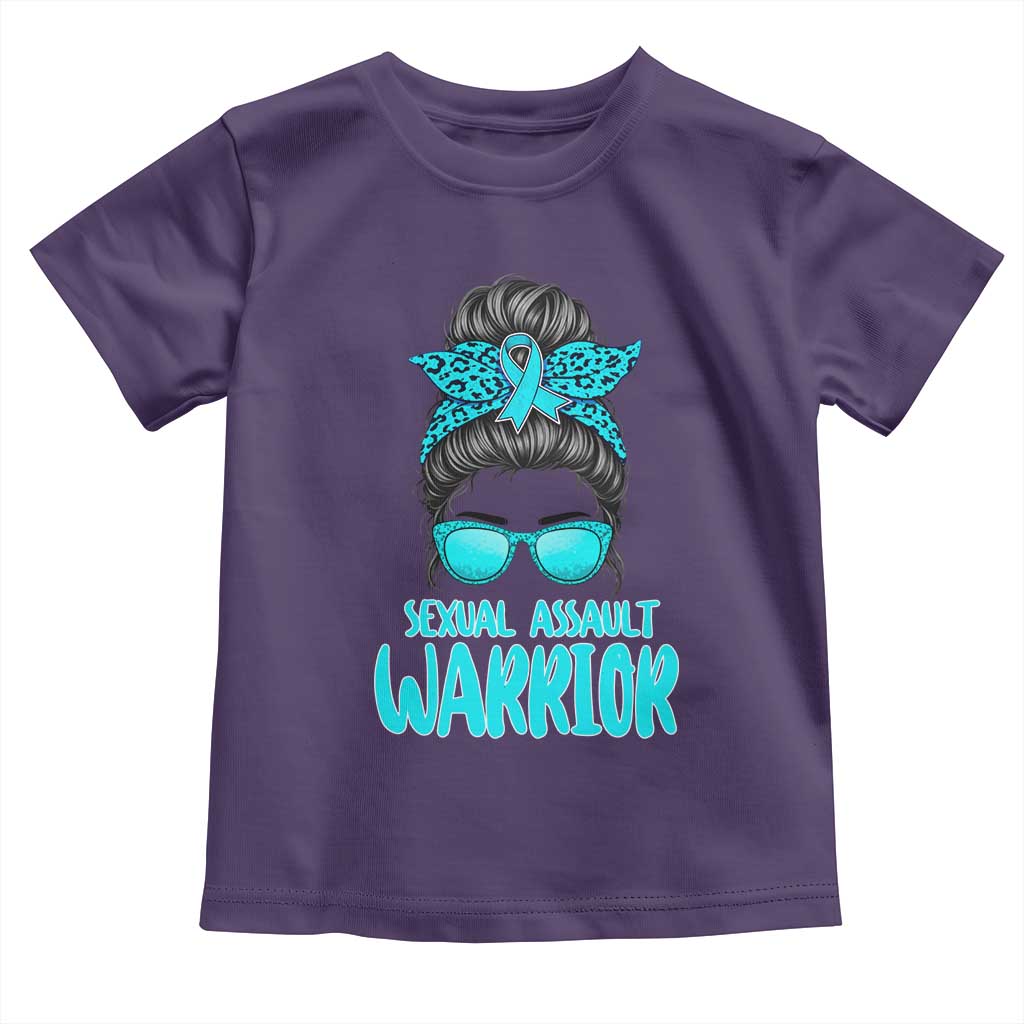 Sexual Assault Awareness Messy Bun Support Survivors Toddler T Shirt