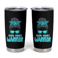 Sexual Assault Awareness Messy Bun Support Survivors Tumbler Cup