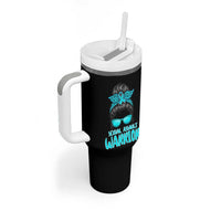 Sexual Assault Awareness Messy Bun Support Survivors Tumbler With Handle