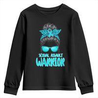 Sexual Assault Awareness Messy Bun Support Survivors Youth Sweatshirt
