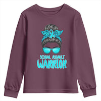 Sexual Assault Awareness Messy Bun Support Survivors Youth Sweatshirt