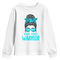 Sexual Assault Awareness Messy Bun Support Survivors Youth Sweatshirt