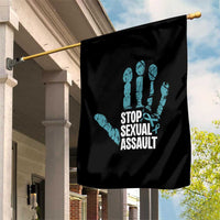 Stop Sexual Assault Garden Flag Teal Ribbon Hand