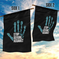 Stop Sexual Assault Garden Flag Teal Ribbon Hand