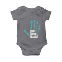 Stop Sexual Assault Baby Onesie Teal Ribbon Hand