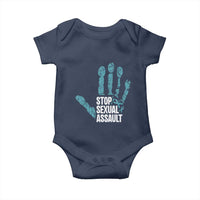 Stop Sexual Assault Baby Onesie Teal Ribbon Hand
