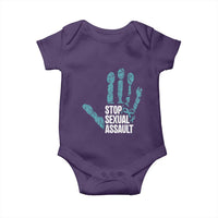 Stop Sexual Assault Baby Onesie Teal Ribbon Hand