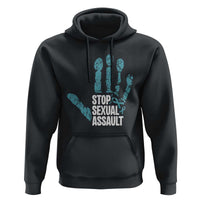 Stop Sexual Assault Hoodie Teal Ribbon Hand