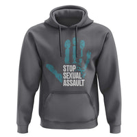 Stop Sexual Assault Hoodie Teal Ribbon Hand