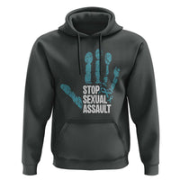 Stop Sexual Assault Hoodie Teal Ribbon Hand