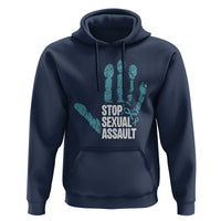 Stop Sexual Assault Hoodie Teal Ribbon Hand