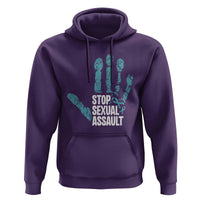 Stop Sexual Assault Hoodie Teal Ribbon Hand