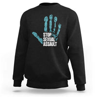 Stop Sexual Assault Sweatshirt Teal Ribbon Hand