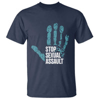 Stop Sexual Assault T Shirt Teal Ribbon Hand