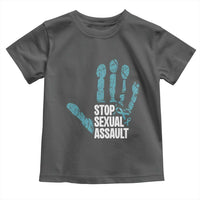 Stop Sexual Assault Toddler T Shirt Teal Ribbon Hand