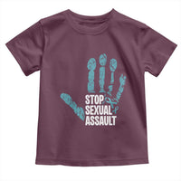 Stop Sexual Assault Toddler T Shirt Teal Ribbon Hand