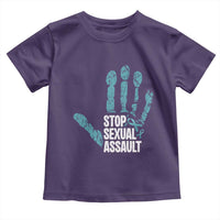 Stop Sexual Assault Toddler T Shirt Teal Ribbon Hand