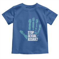 Stop Sexual Assault Toddler T Shirt Teal Ribbon Hand