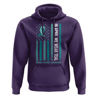Sexual Assault Awareness American Flag Hoodie In April We Wear Teal Ribbon