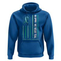 Sexual Assault Awareness American Flag Hoodie In April We Wear Teal Ribbon