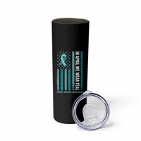 Sexual Assault Awareness American Flag Skinny Tumbler In April We Wear Teal Ribbon