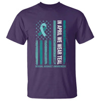 Sexual Assault Awareness American Flag T Shirt In April We Wear Teal Ribbon