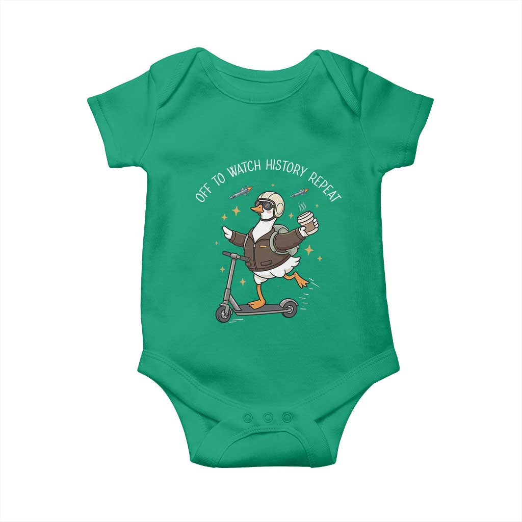 Funny Goose Support Freedom Baby Onesie Off To Watch History Repart