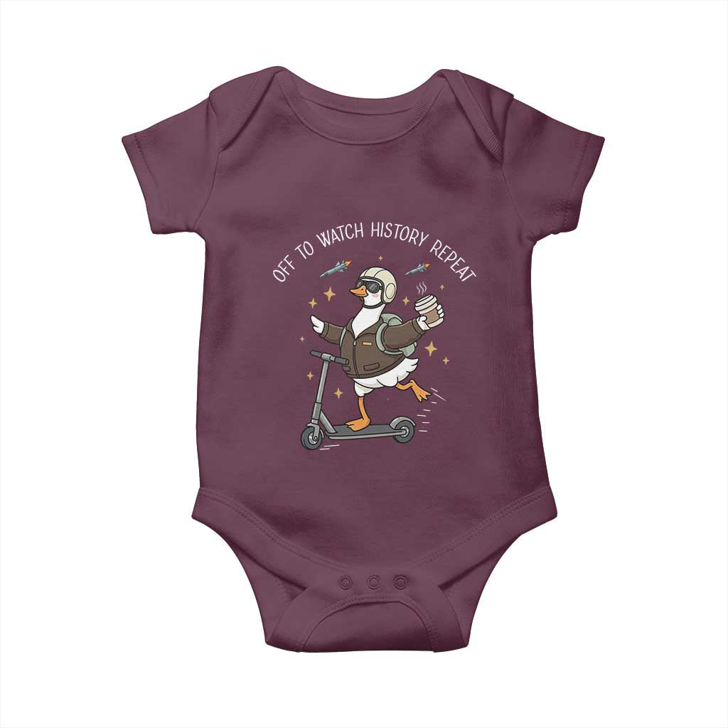 Funny Goose Support Freedom Baby Onesie Off To Watch History Repart