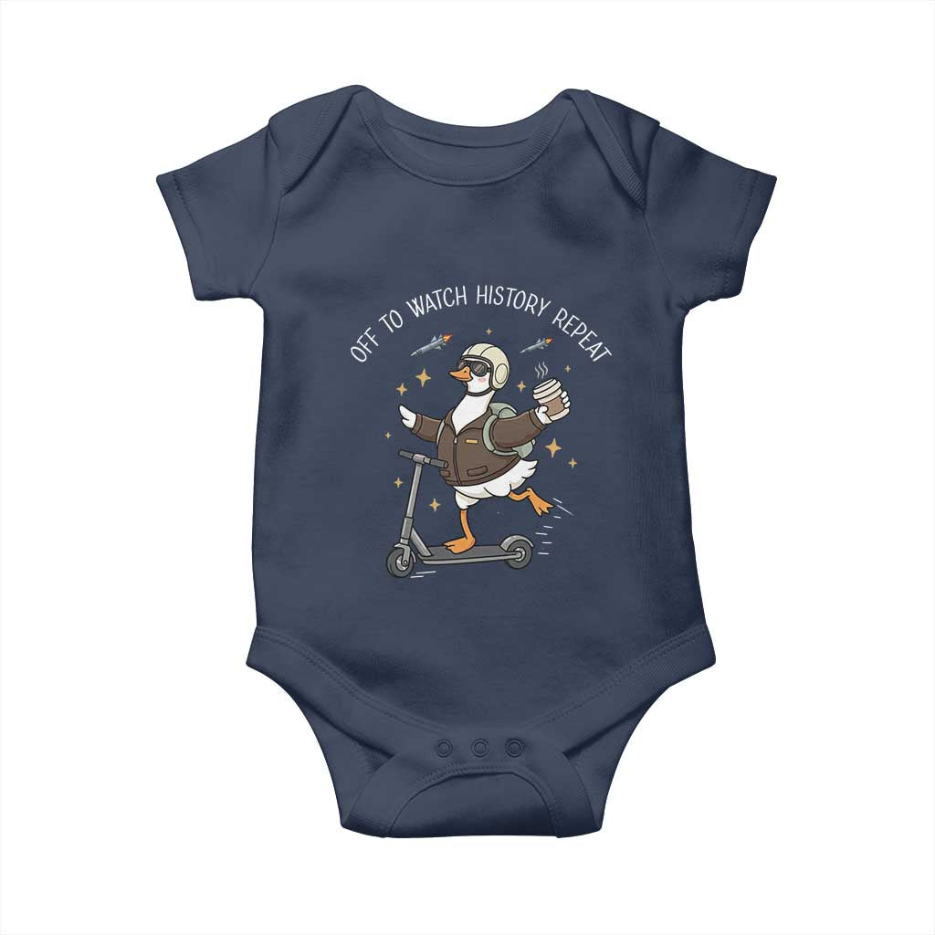 Funny Goose Support Freedom Baby Onesie Off To Watch History Repart