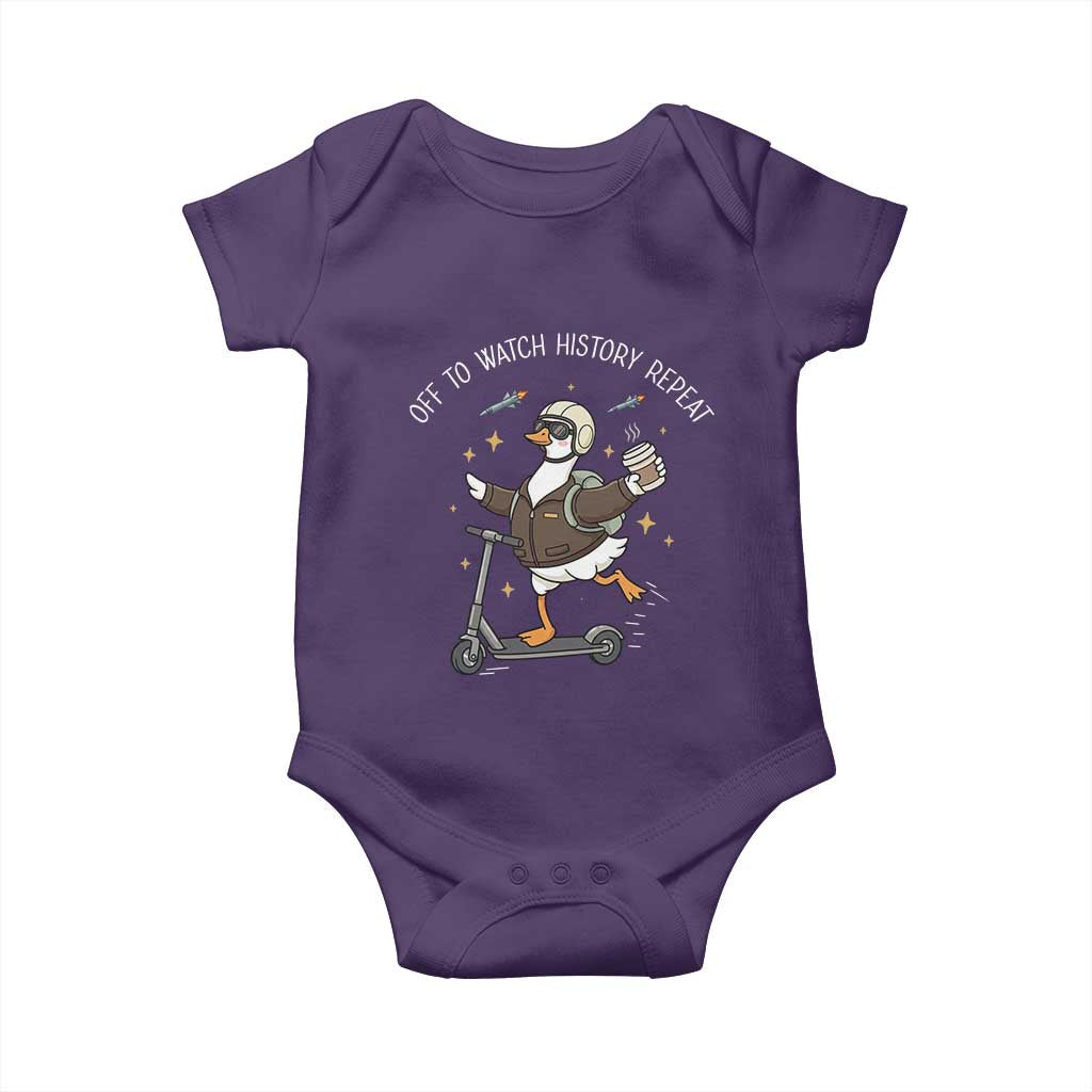 Funny Goose Support Freedom Baby Onesie Off To Watch History Repart