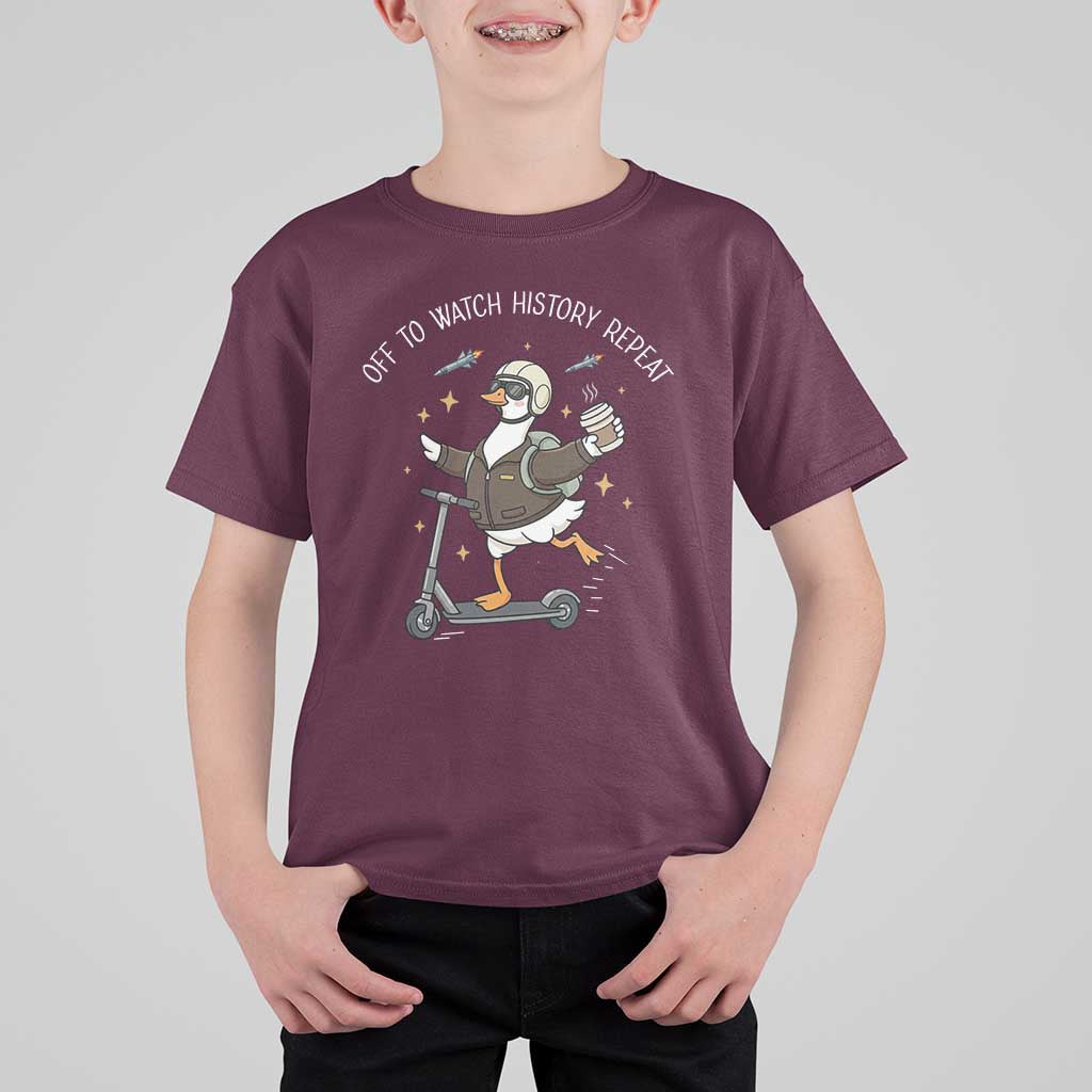 Funny Goose Support Freedom T Shirt For Kid Off To Watch History Repart