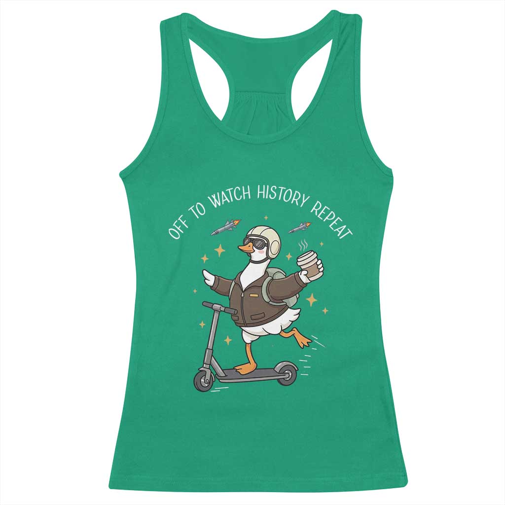 Funny Goose Support Freedom Racerback Tank Top Off To Watch History Repart