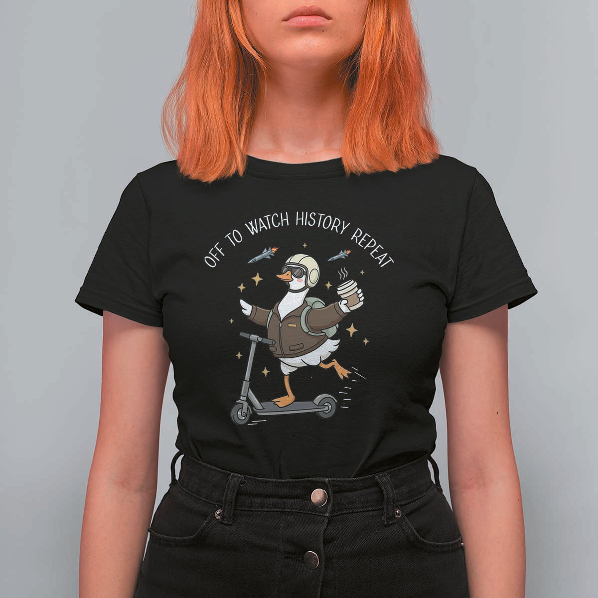 Funny Goose Support Freedom T Shirt For Women Off To Watch History Repart