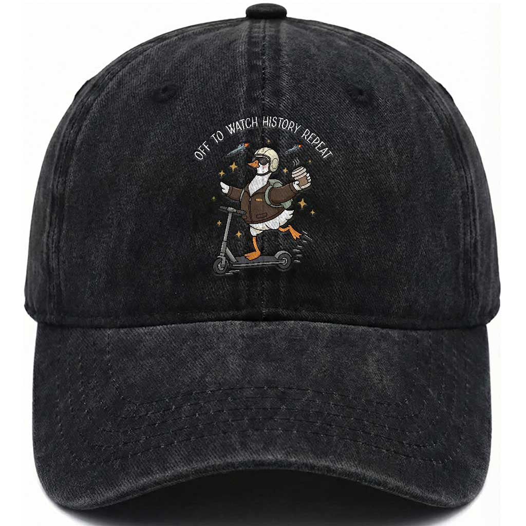 Funny Goose Support Freedom Washed Cotton Baseball Cap Off To Watch History Repart