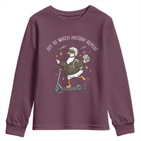 Funny Goose Support Freedom Youth Sweatshirt Off To Watch History Repart