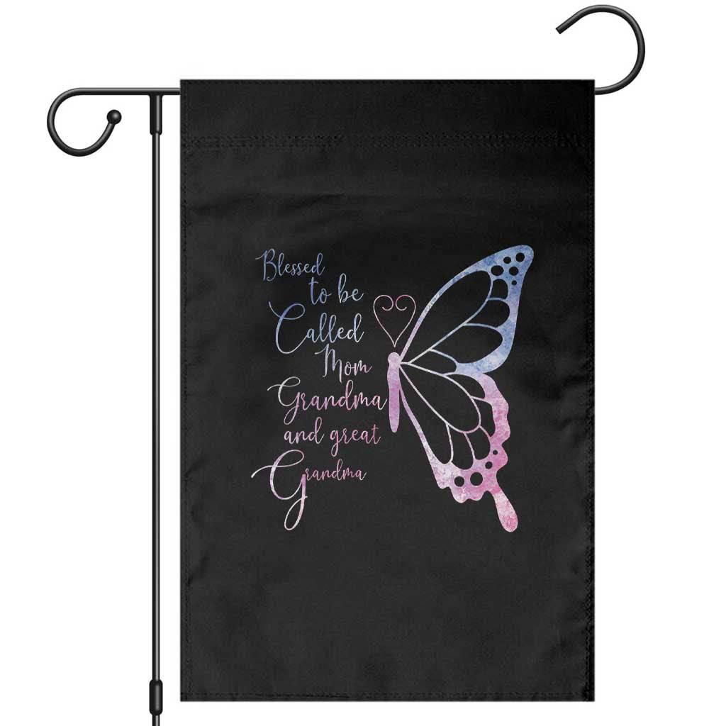 Blessed to Be Called Mom Grandma Great Grandma Garden Flag Mama Butterfly Mother's Day Gift
