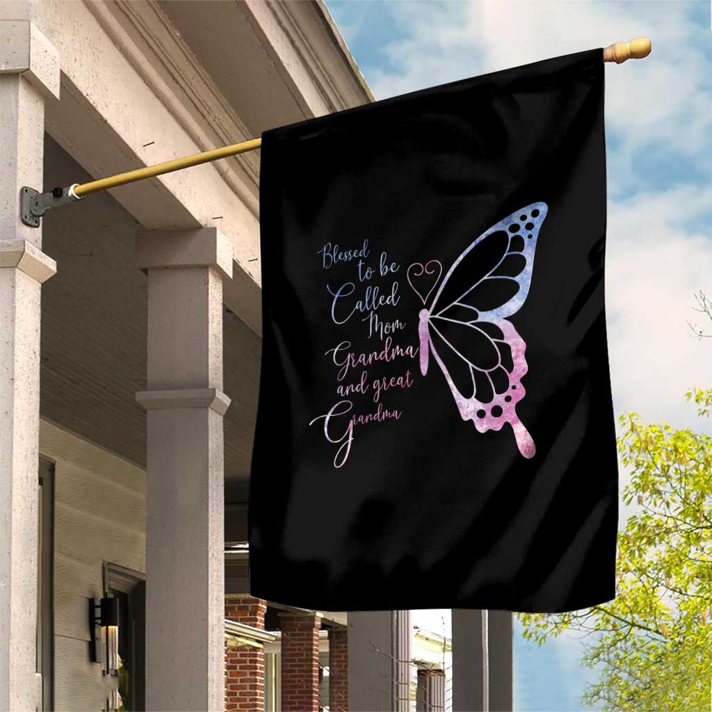 Blessed to Be Called Mom Grandma Great Grandma Garden Flag Mama Butterfly Mother's Day Gift