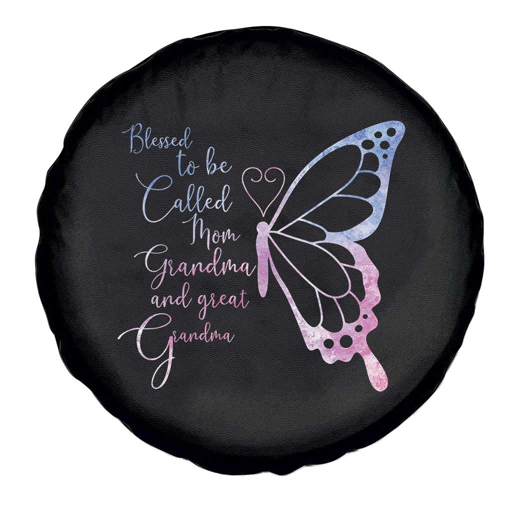 Blessed to Be Called Mom Grandma Great Grandma Spare Tire Cover Mama Butterfly Mother's Day Gift